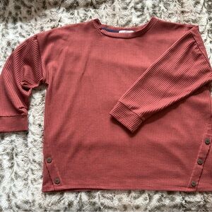 Pastel Maroon Top with Button Accents